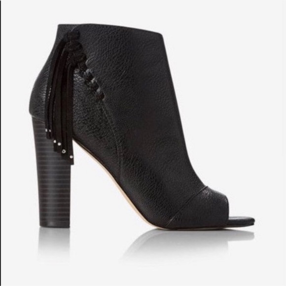 Whipstitch Fringe Open Toe Booties - Picture 1 of 5